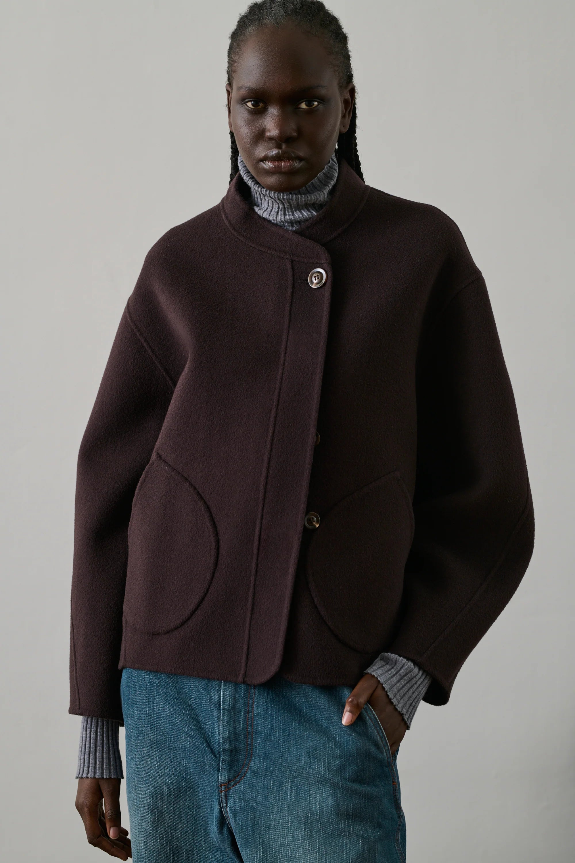 Soeur Windsor coat - Eggplant