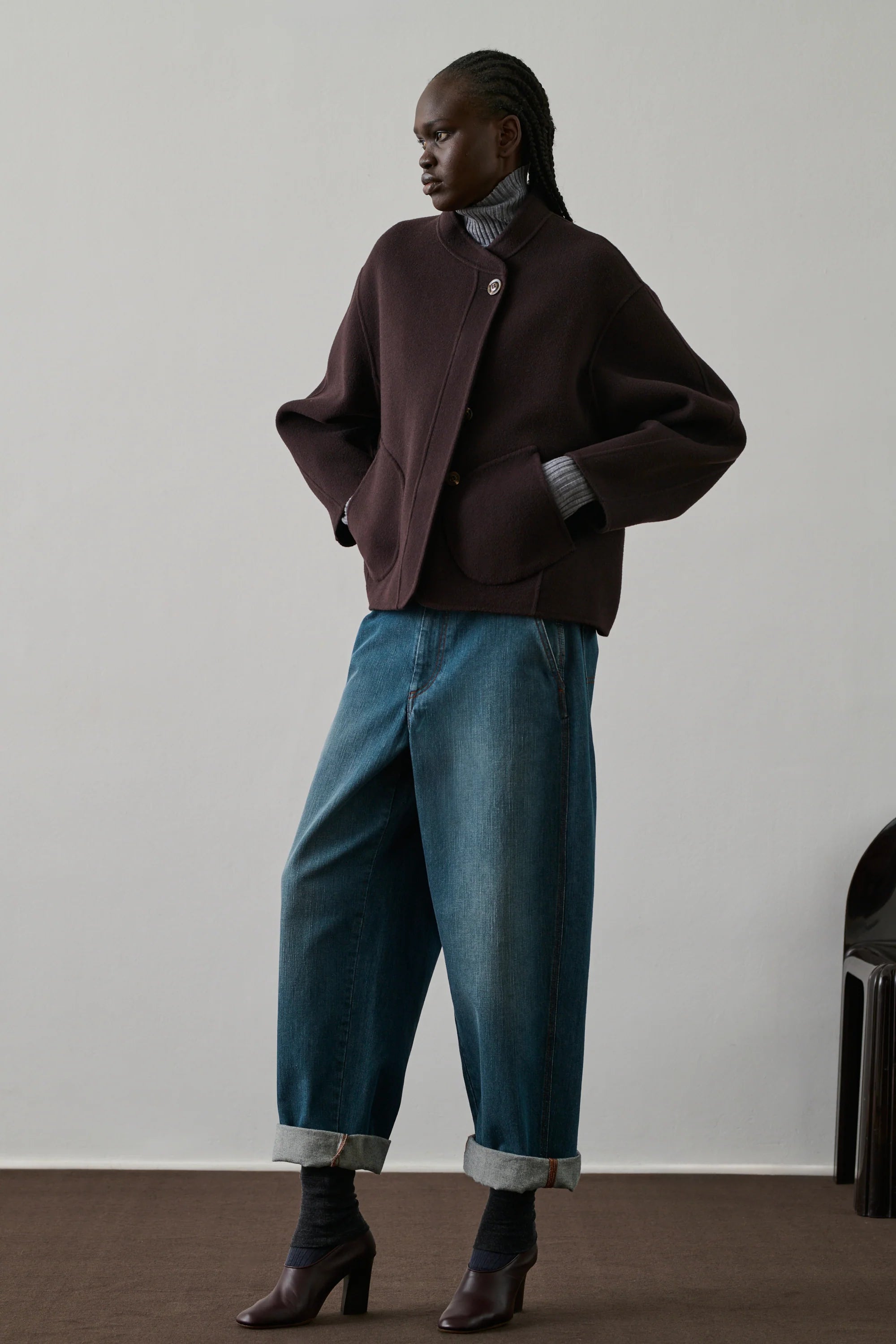 Soeur Windsor coat - Eggplant