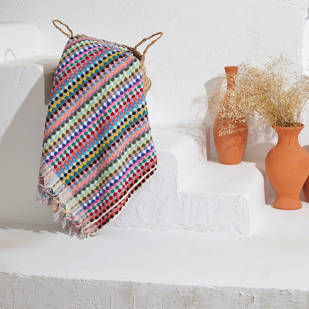 Multi Coloured Checkered Terry Hand Towel