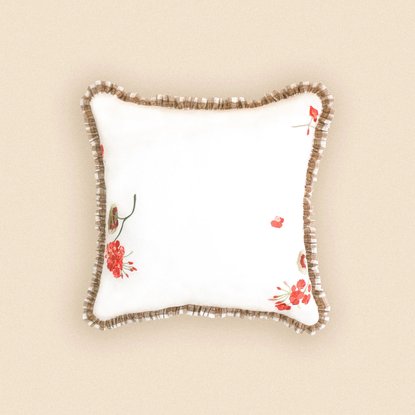 Lappliq' Geranium Patchwork Linen Cushion
