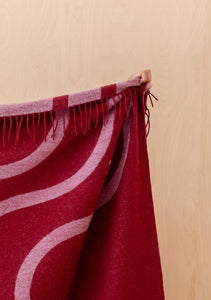 TBCo Lambswool Blanket in  in Red Wave Jacquard