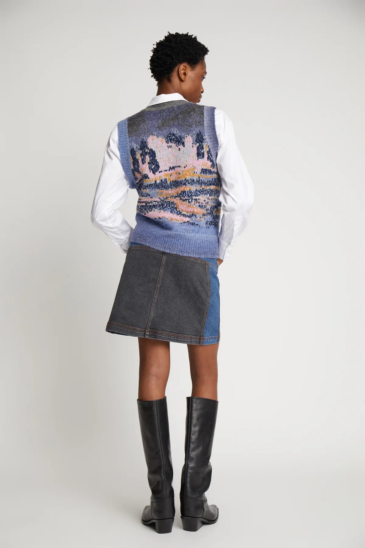 Munthe Spacy Knitted Vest Blue