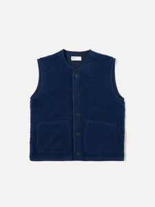 Universal Works Alvar Fleece Lancaster Gilet Navy