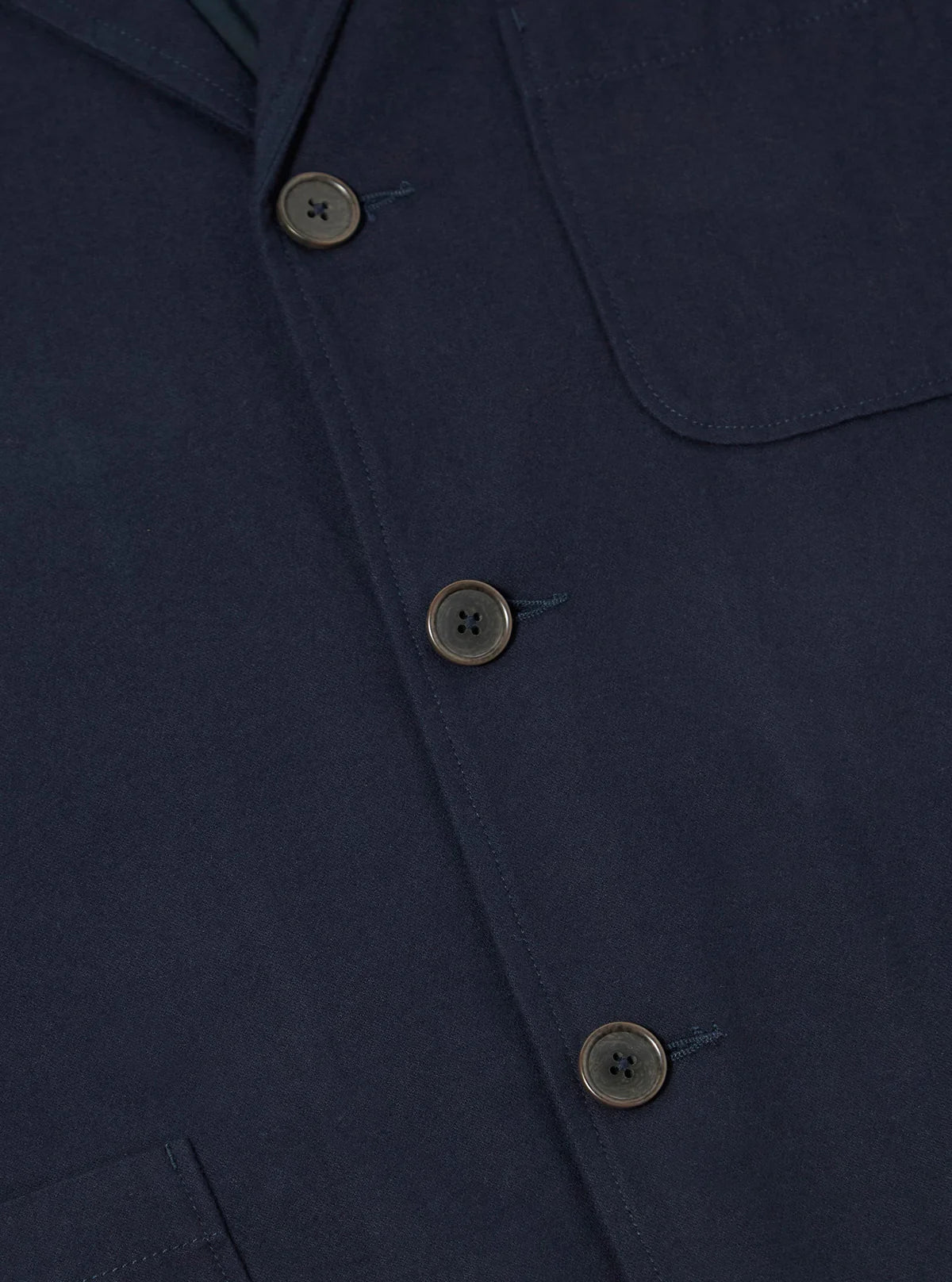 Universal Works Brushed Moleskin Three Button Jacket Navy