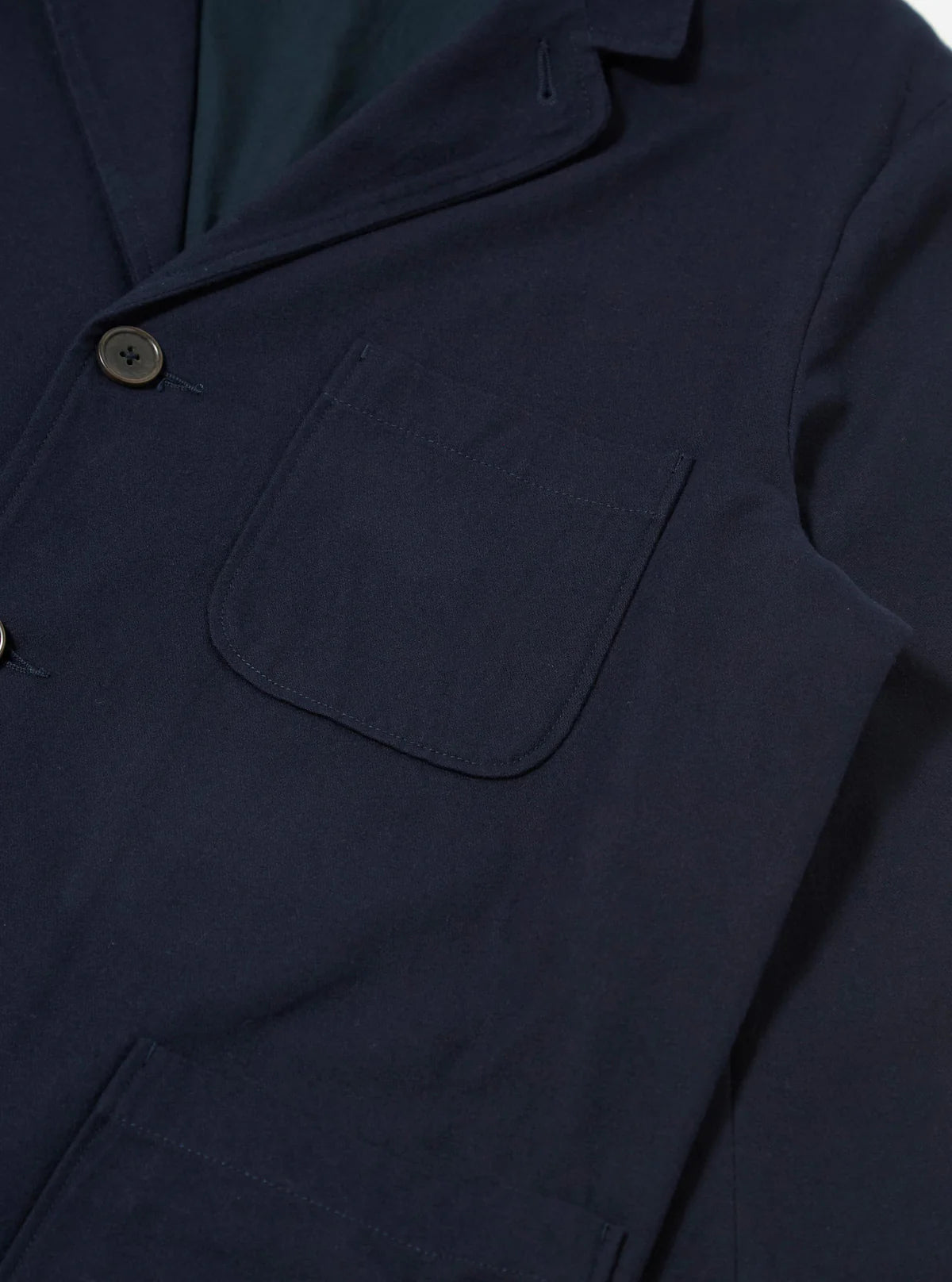 Universal Works Brushed Moleskin Three Button Jacket Navy