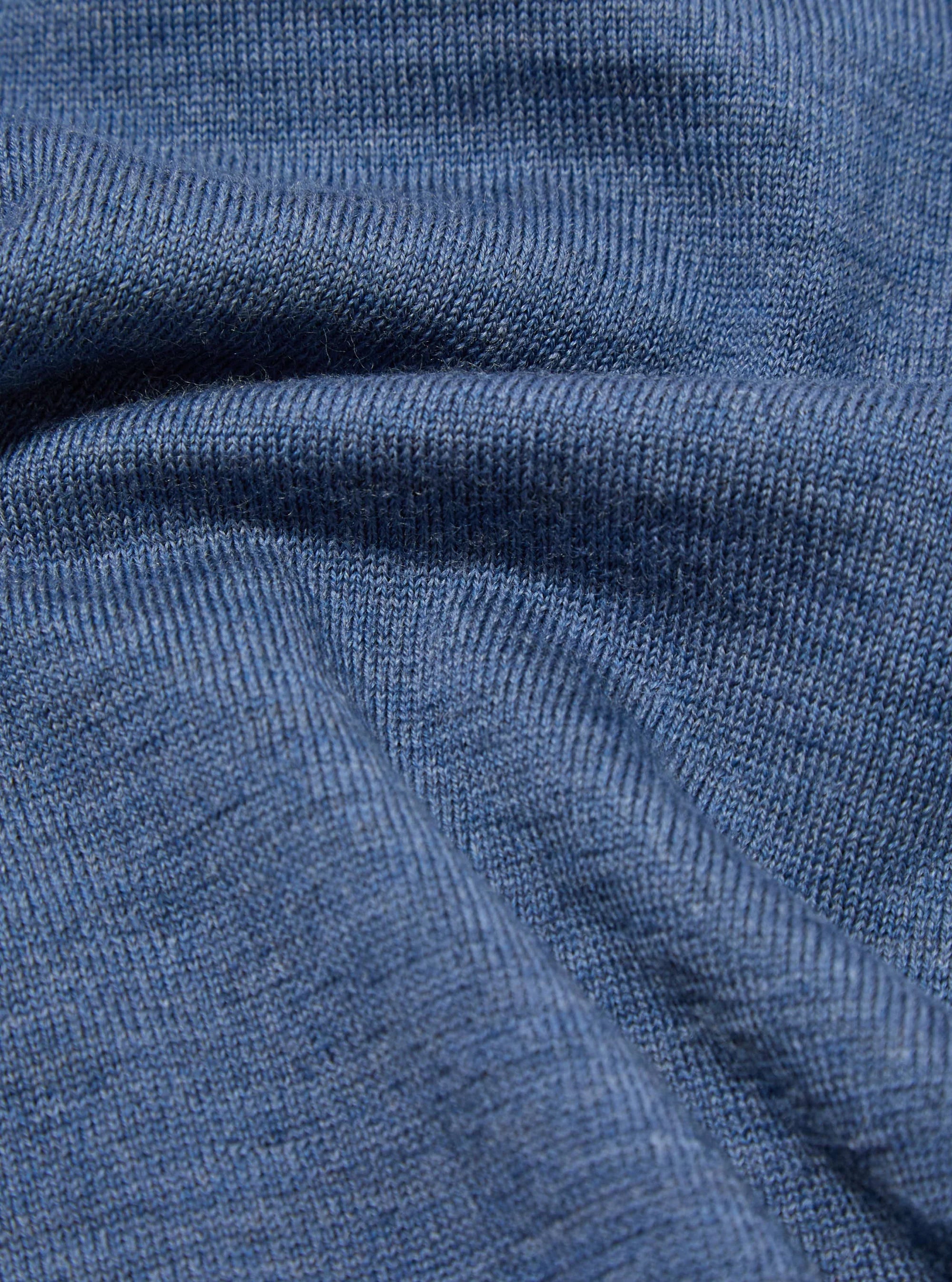 Universal Works Merino L/S Pullover Knit Shirt Airforce Blue