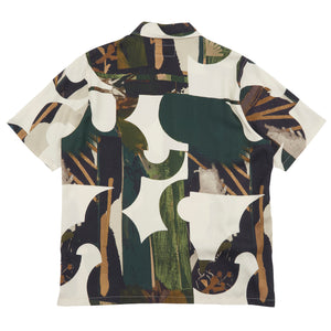 Folk Gabe Shirt Cutout Print Olive Multi