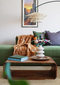 TBCo Lambswool Blanket Almond Celestial Tile Jacquard