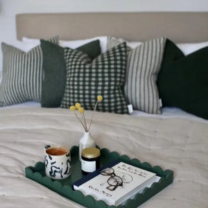 Chickpea Green Bold Stripe Cushion