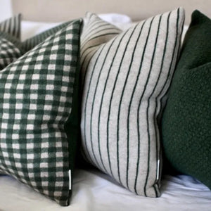 Chickpea Green Bold Stripe Cushion