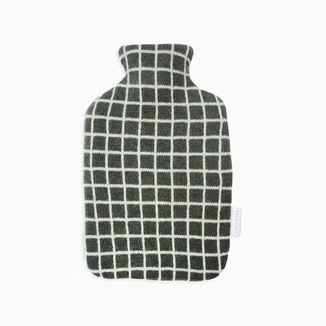 Chickpea Green Grid Hot Water Bottle