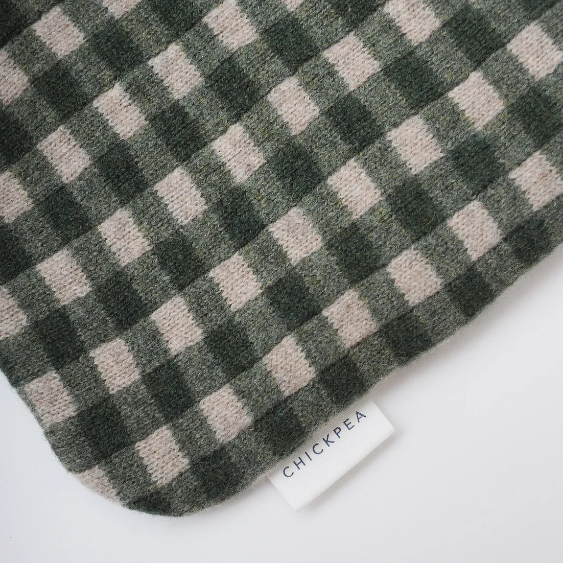 Chickpea Green Gingham Hot Water Bottle