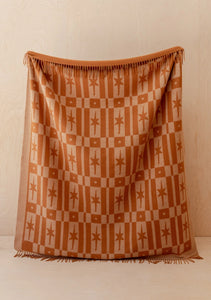 TBCo Lambswool Blanket Almond Celestial Tile Jacquard