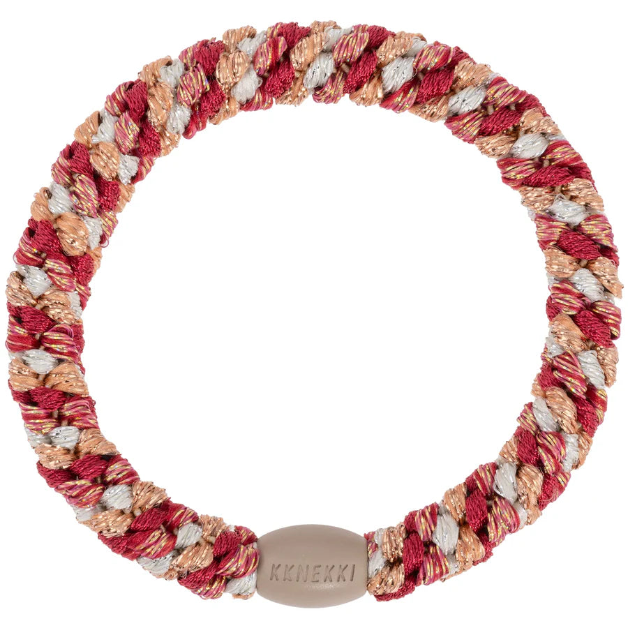 Kknekki Mix raspberry ivory glitter Hair Tie