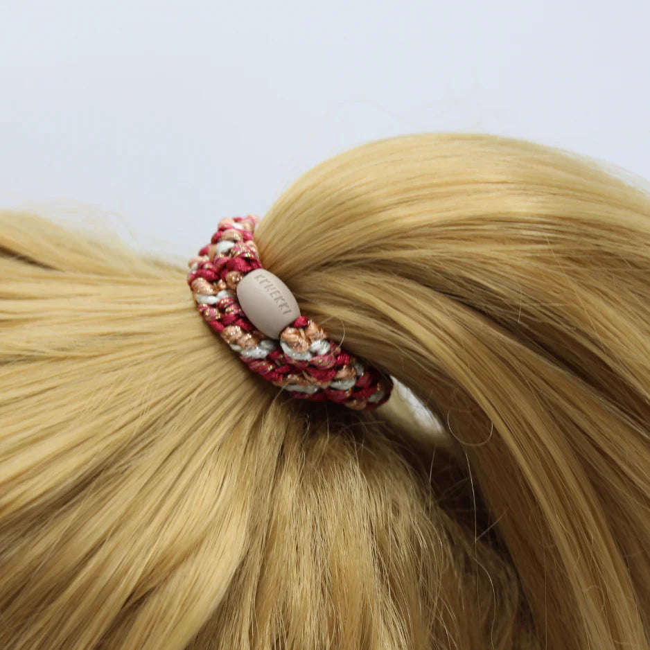 Kknekki Mix raspberry ivory glitter Hair Tie