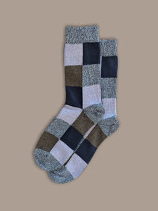 Rove Organic Cotton Socks | Patchwork Blue
