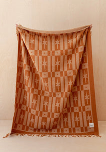 TBCo Lambswool Blanket Almond Celestial Tile Jacquard