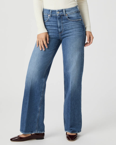 Paige Sasha 32" Wide Leg Jean - Stefania Distressed