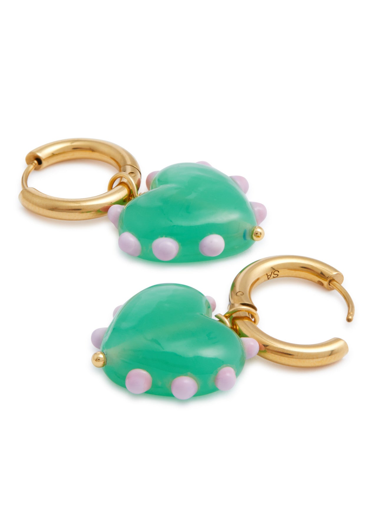 Sandralexandra Milagros Heart Jade Green Earrings