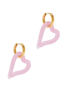 Sandralexandra Heart of Glass Cloudy Pink Earrings