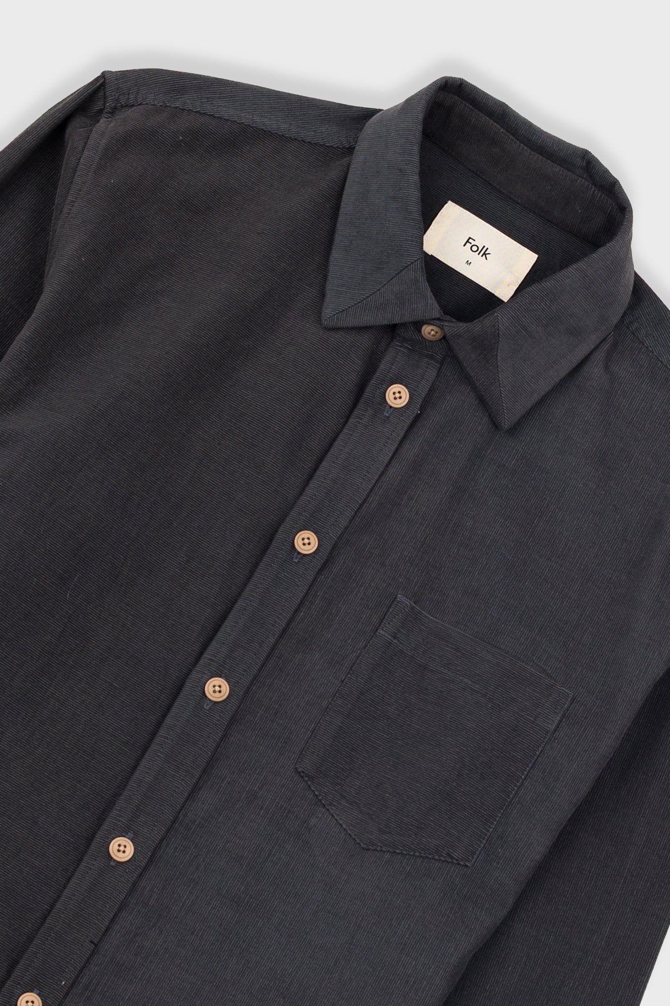 Folk Direction Babycord Shirt - Black Grape