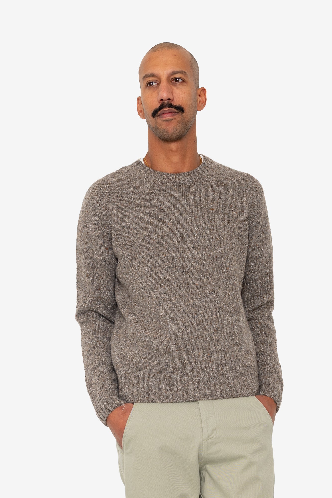 Folk Chain Crew Jumper Porcini