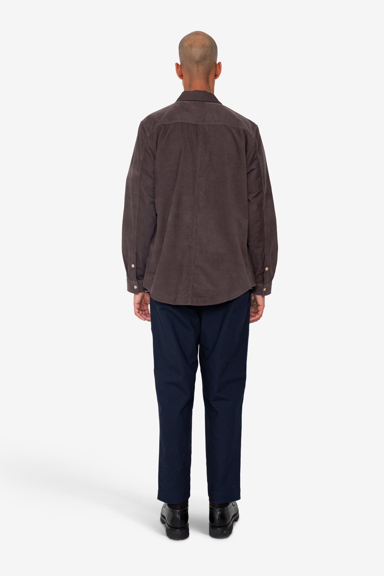 Folk Direction Babycord Shirt - Black Grape