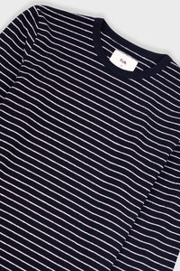 Folk Long Sleeved Textured Stripe T-Shirt Black/Ecru