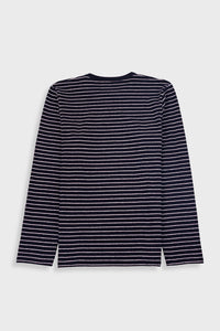 Folk Long Sleeved Textured Stripe T-Shirt Black/Ecru