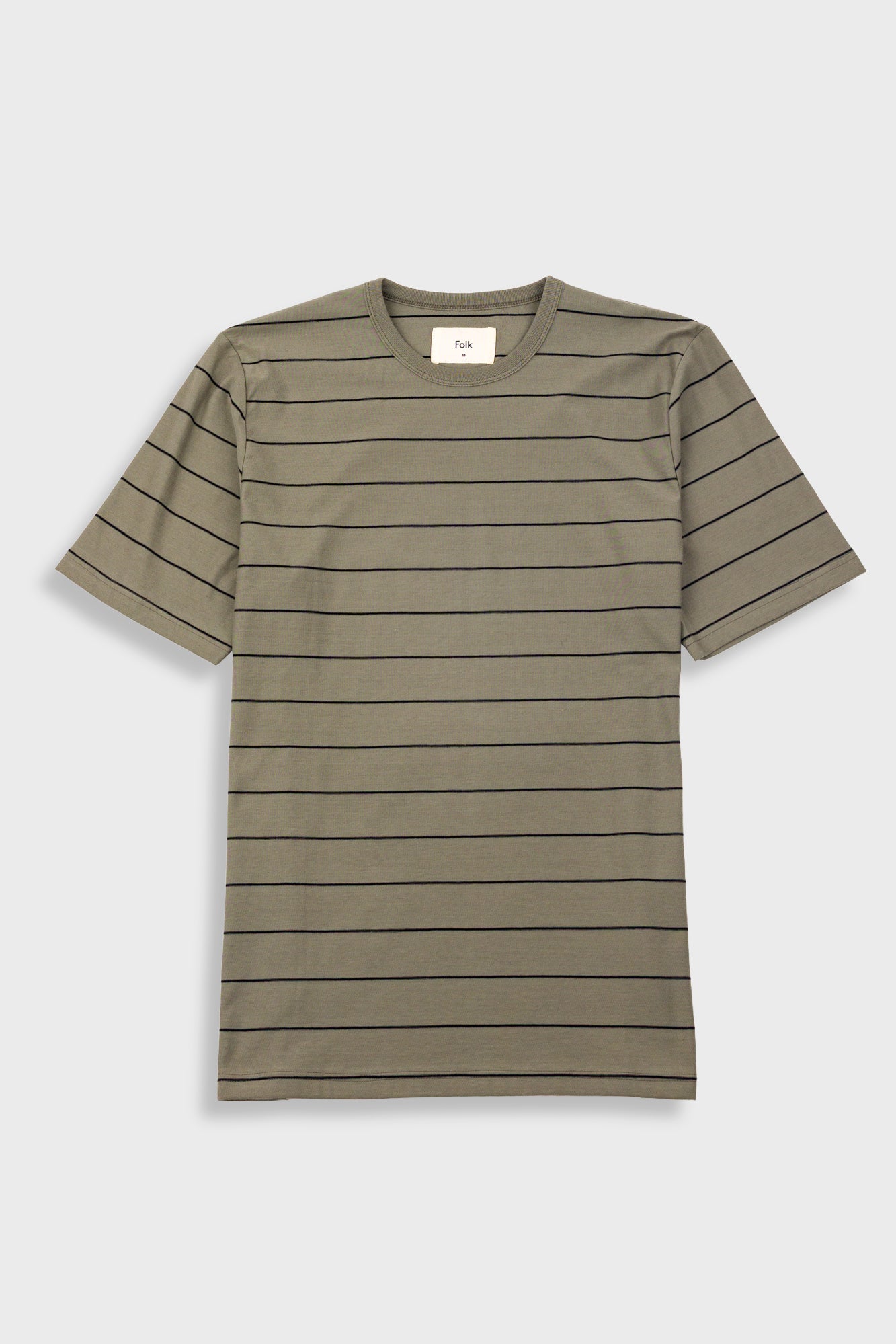 Folk Microstripe T-Shirt - Olive / Black