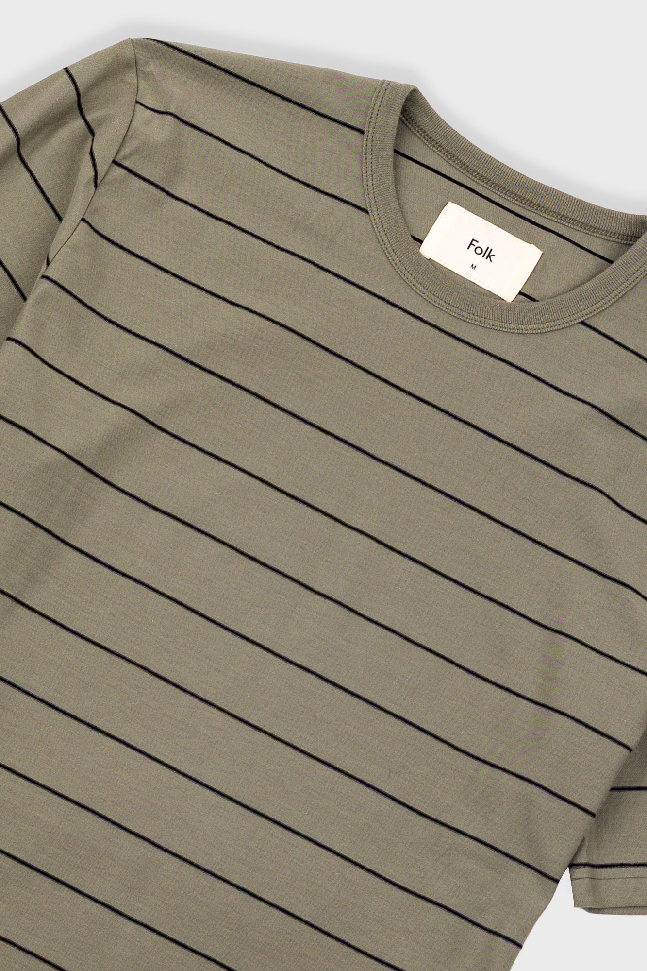 Folk Microstripe T-Shirt - Olive / Black