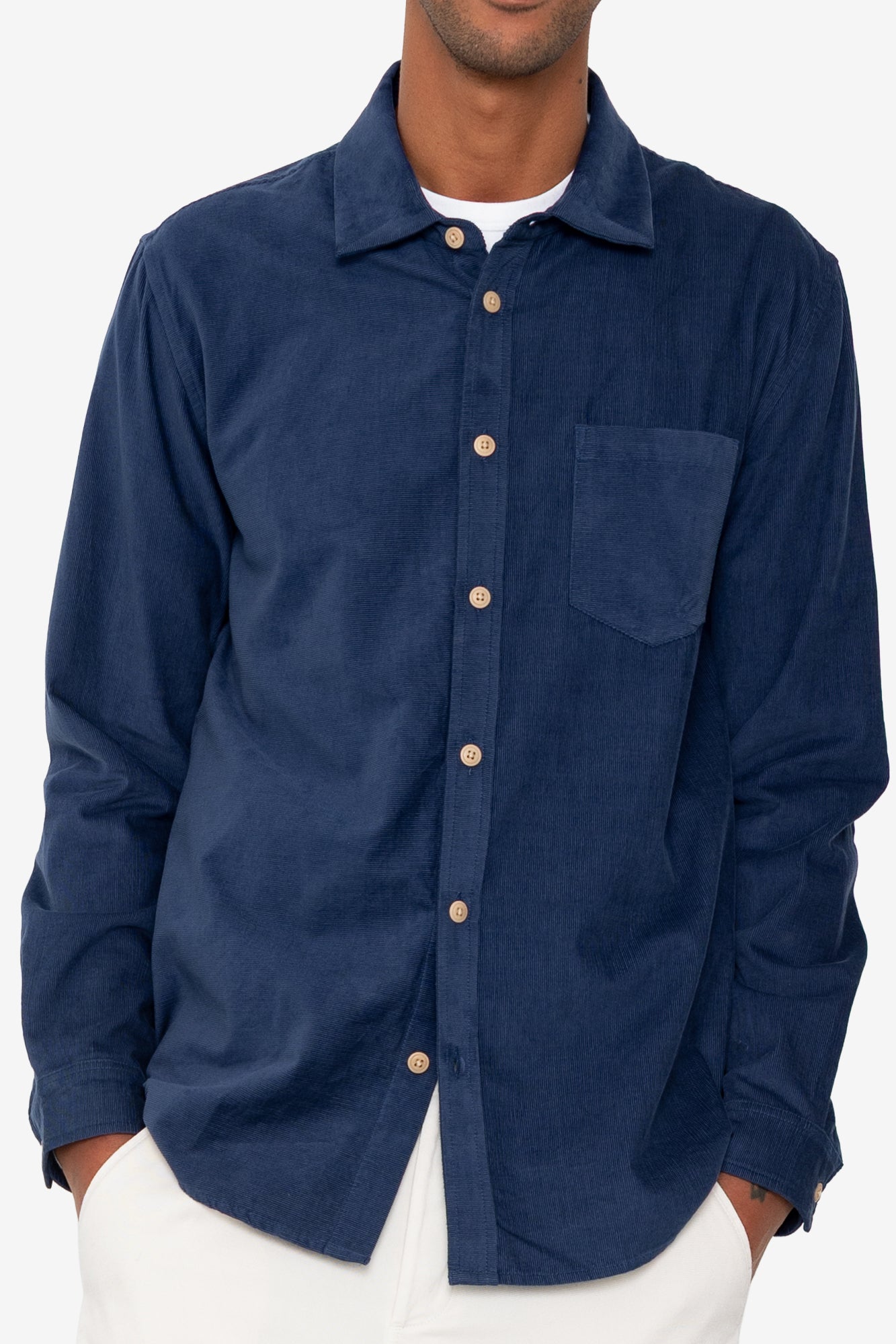 Folk Direction Babycord Shirt - Washed Ink