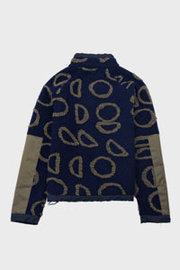 Folk Signal Fleece - Navy Circle Jacquard