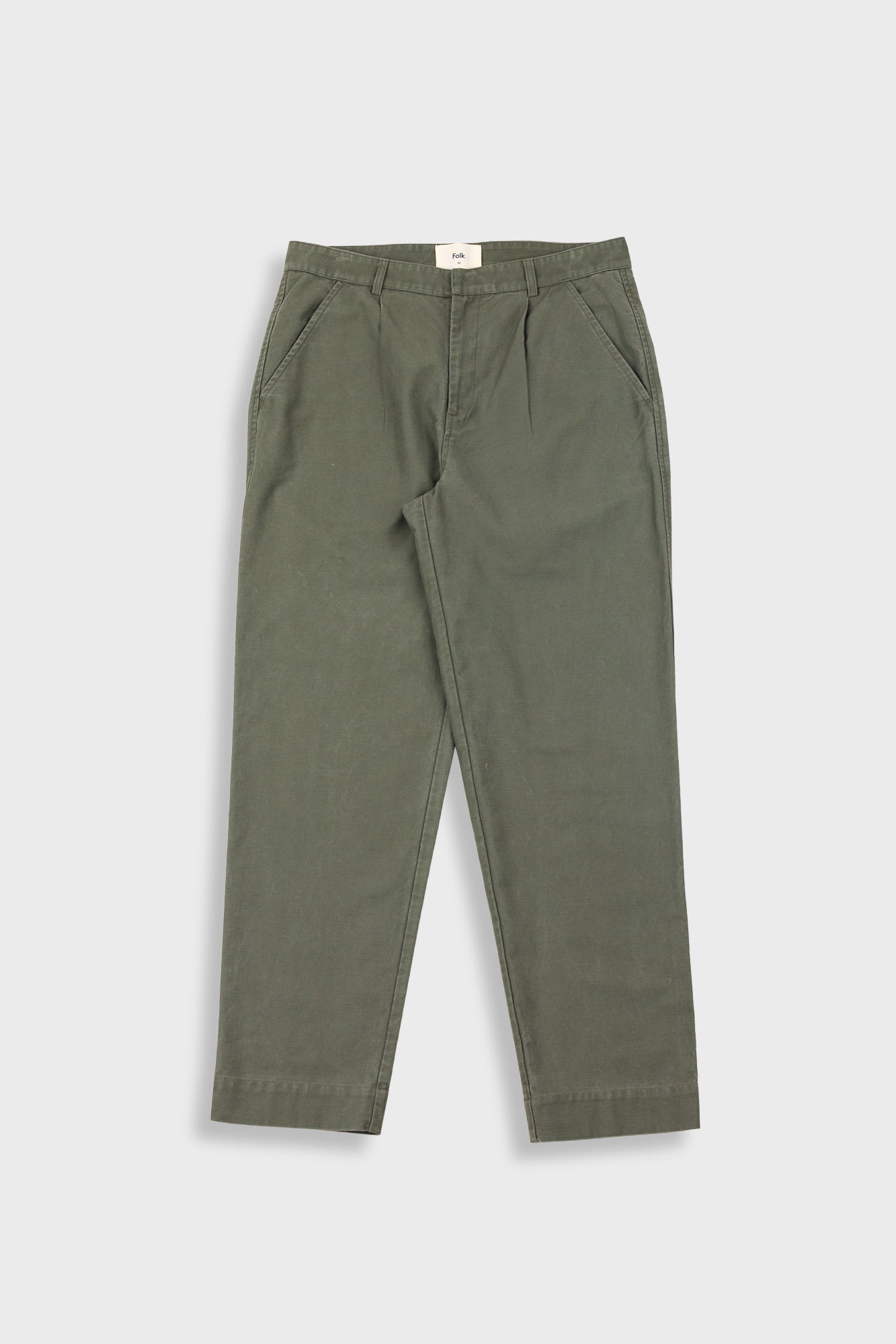 Folk Signal Pant Dark Olive Slub