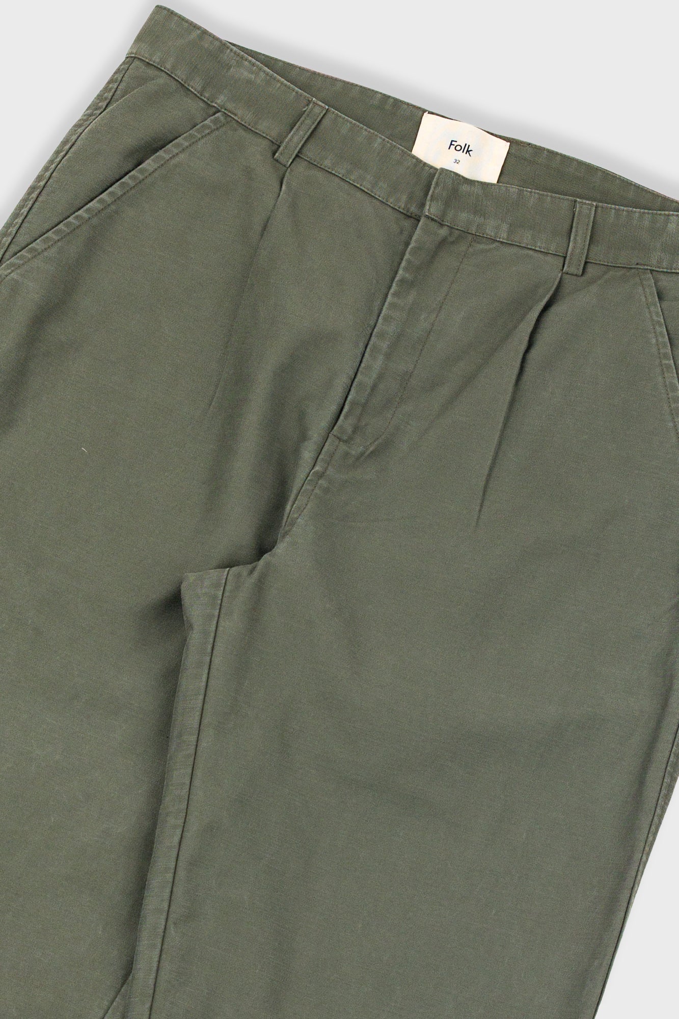 Folk Signal Pant Dark Olive Slub