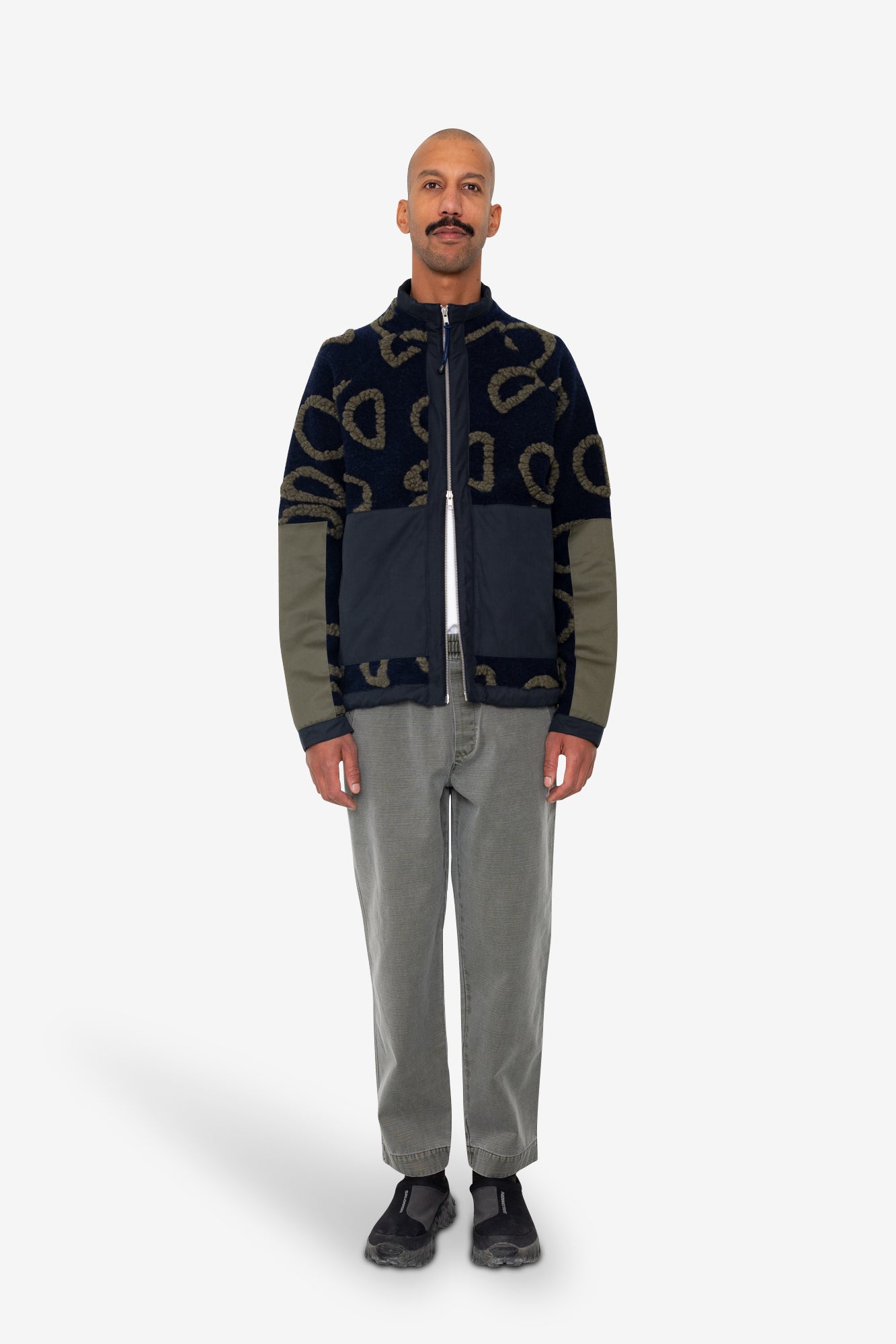Folk Signal Fleece - Navy Circle Jacquard
