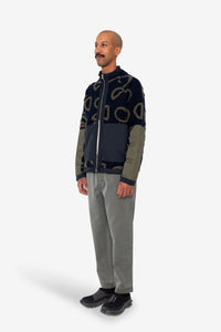 Folk Signal Fleece - Navy Circle Jacquard