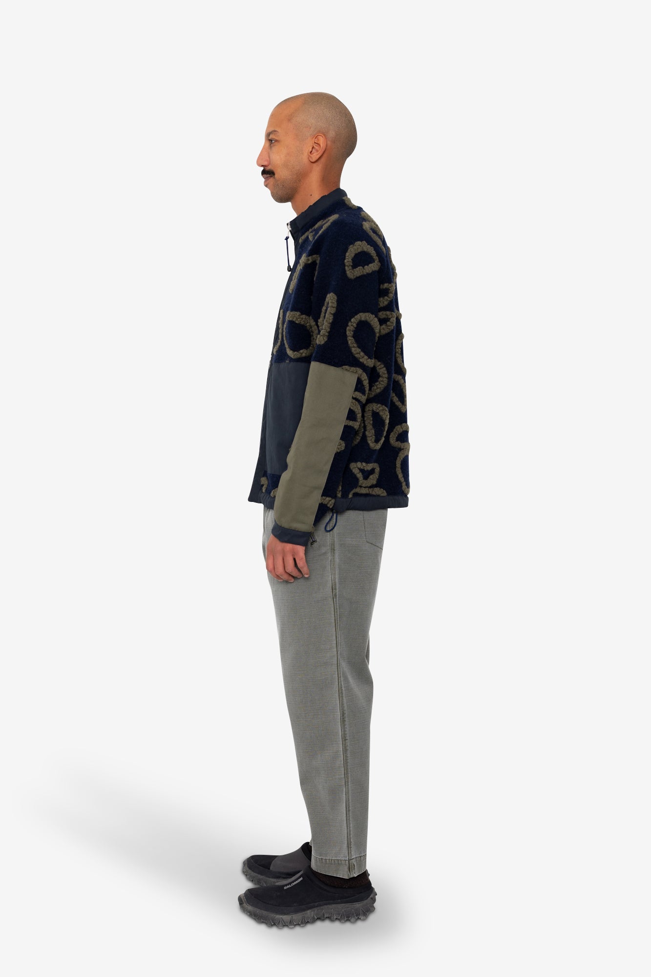 Folk Signal Fleece - Navy Circle Jacquard