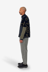 Folk Signal Fleece - Navy Circle Jacquard