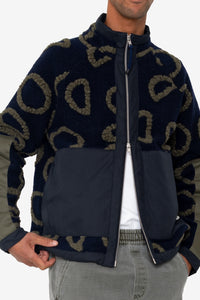 Folk Signal Fleece - Navy Circle Jacquard