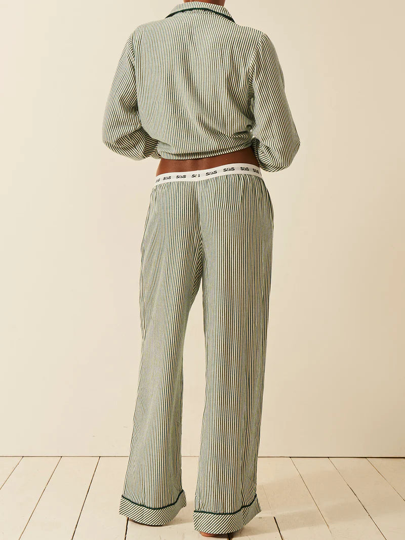Stripe & Stare Soft Brushed Woven Pyjama Bottoms Alpine Stripe