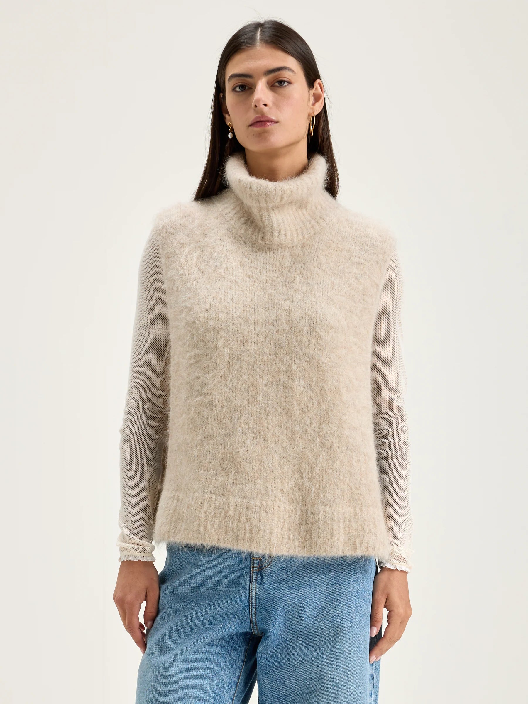Bellerose Darren Knitted Vest in Oyster