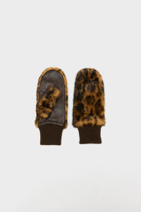 Bellerose Madina Mittens Faux Fur Leopard