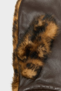 Bellerose Madina Mittens Faux Fur Leopard