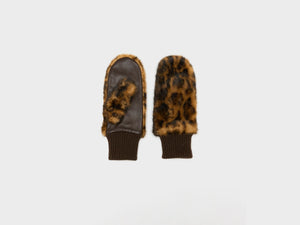 Bellerose Madina Mittens Faux Fur Leopard