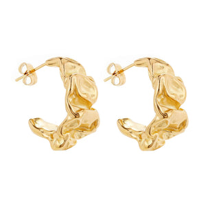 Ballinger Crumpled Gold Hoops