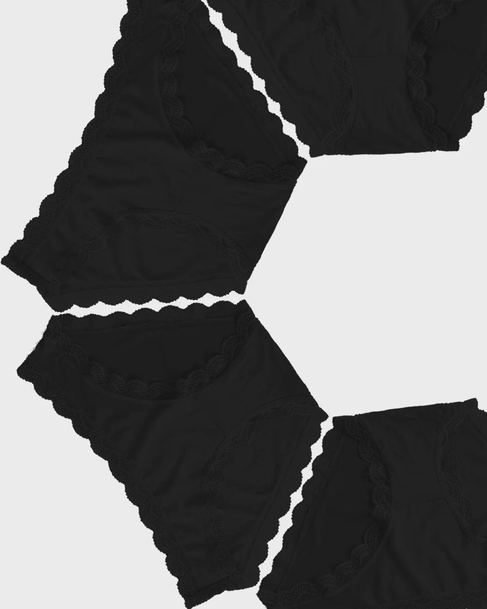 Stripe & Stare Original Knicker Black (4 Pack)