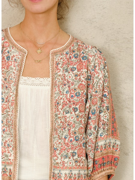 M.A.B.E Cass Print Jacket Coral
