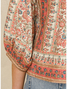 M.A.B.E Cass Print Jacket Coral
