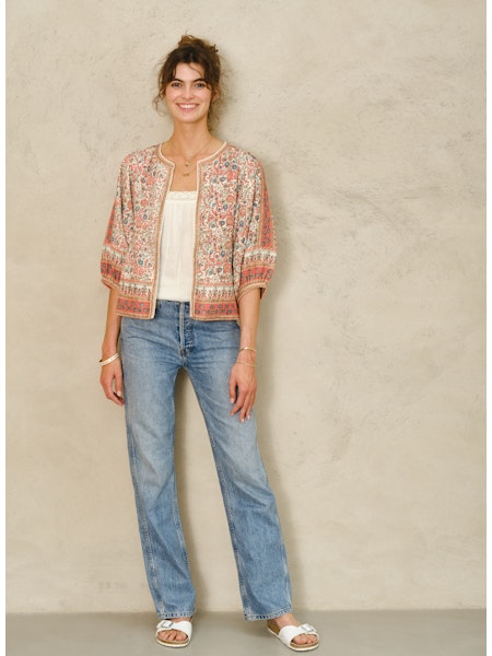 M.A.B.E Cass Print Jacket Coral